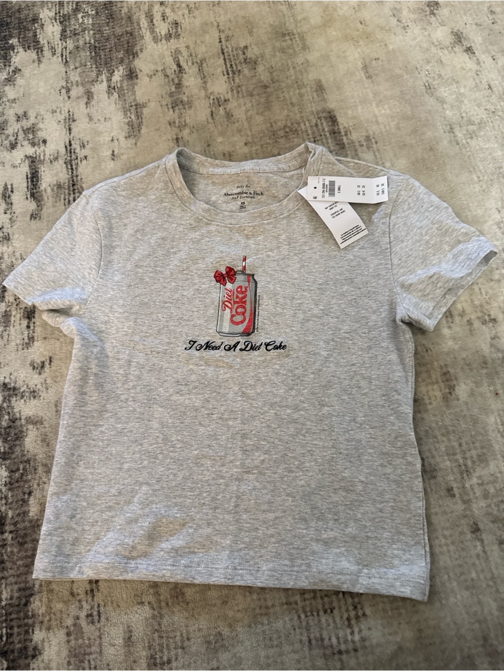 Abercrombie & Fitch Light Gray Short-Sleeve Tee with Red Soda Can Graphic